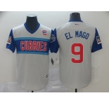 Men's Chicago Cubs #9 EL Mago Light Grey  2019 Retro Moniker Edition  MLB Jersey