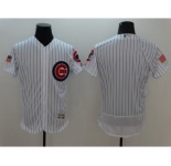 Men's Chicago Cubs Blank Majestic White Fashion Stars & Stripes Flex Base Jersey