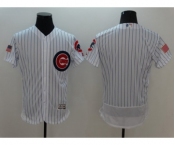 Men's Chicago Cubs Blank Majestic White Fashion Stars & Stripes Flex Base Jersey