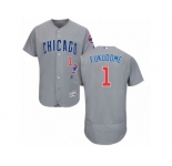 Men's Majestic Chicago Cubs #1 Kosuke Fukudome Grey Flexbase Authentic Collection MLB Jersey