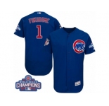 Men's Majestic Chicago Cubs #1 Kosuke Fukudome Royal Blue 2016 World Series Champions Flexbase Authentic Collection MLB Jersey