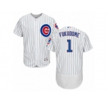 Men's Majestic Chicago Cubs #1 Kosuke Fukudome White Flexbase Authentic Collection MLB Jersey