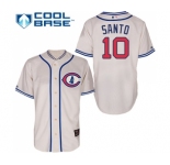 Men's Majestic Chicago Cubs #10 Ron Santo Authentic Cream 1929 Turn Back The Clock MLB Jersey