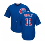 Men's Majestic Chicago Cubs #11 Drew Smyly Authentic Royal Blue Team Logo Fashion Cool Base MLB Jersey