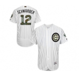 Men's Majestic Chicago Cubs #12 Kyle Schwarber Authentic White 2016 Memorial Day Fashion Flex Base MLB Jersey