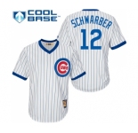 Men's Majestic Chicago Cubs #12 Kyle Schwarber Replica White Home Cooperstown MLB Jersey