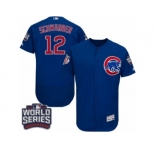 Men's Majestic Chicago Cubs #12 Kyle Schwarber Royal Blue 2016 World Series Bound Flexbase Authentic Collection MLB Jersey