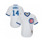 Men's Majestic Chicago Cubs #14 Ernie Banks Authentic White Home Cooperstown MLB Jersey