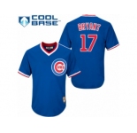 Men's Majestic Chicago Cubs #17 Kris Bryant Authentic Royal Blue Cooperstown MLB Jersey