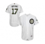 Men's Majestic Chicago Cubs #17 Kris Bryant Authentic White 2016 Memorial Day Fashion Flex Base MLB Jersey