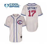 Men's Majestic Chicago Cubs #17 Kris Bryant Replica Cream 1929 Turn Back The Clock MLB Jersey