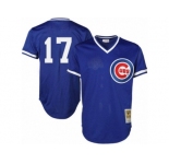 Men's Majestic Chicago Cubs #17 Kris Bryant Replica Royal Blue Throwback MLB Jersey