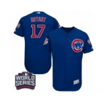 Men's Majestic Chicago Cubs #17 Kris Bryant Royal Blue 2016 World Series Bound Flexbase Authentic Collection MLB Jersey