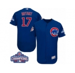 Men's Majestic Chicago Cubs #17 Kris Bryant Royal Blue 2016 World Series Champions Flexbase Authentic Collection MLB Jersey
