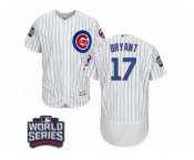 Men's Majestic Chicago Cubs #17 Kris Bryant White 2016 World Series Bound Flexbase Authentic Collection MLB Jersey