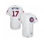 Men's Majestic Chicago Cubs #17 Kris Bryant White Fashion Stars & Stripes Flex Base MLB Jersey