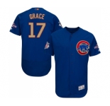 Men's Majestic Chicago Cubs #17 Mark Grace Authentic Royal Blue 2017 Gold Champion Flex Base MLB Jersey