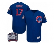 Men's Majestic Chicago Cubs #17 Mark Grace Royal Blue 2016 World Series Bound Flexbase Authentic Collection MLB Jersey