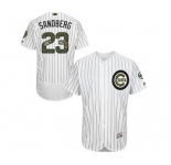 Men's Majestic Chicago Cubs #23 Ryne Sandberg Authentic White 2016 Memorial Day Fashion Flex Base MLB Jersey