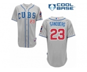 Men's Majestic Chicago Cubs #23 Ryne Sandberg Replica Grey Alternate Road Cool Base MLB Jersey