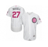 Men's Majestic Chicago Cubs #27 Addison Russell Authentic White 2016 Mother's Day Fashion Flex Base MLB Jersey