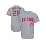 Men's Majestic Chicago Cubs #28 Kyle Hendricks Grey Mother's Day Flexbase Authentic Collection MLB Jersey