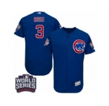 Men's Majestic Chicago Cubs #3 David Ross Royal Blue Alternate 2016 World Series Bound Flexbase Authentic Collection MLB Jersey