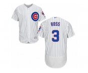 Men's Majestic Chicago Cubs #3 David Ross White Home Flexbase Authentic Collection MLB Jersey