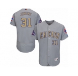 Men's Majestic Chicago Cubs #31 Fergie Jenkins Authentic Gray 2017 Gold Champion Flex Base MLB Jersey