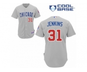 Men's Majestic Chicago Cubs #31 Fergie Jenkins Replica Grey Road Cool Base MLB Jersey