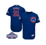 Men's Majestic Chicago Cubs #31 Greg Maddux Royal Blue 2016 World Series Champions Flexbase Authentic Collection MLB Jersey