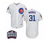 Men's Majestic Chicago Cubs #31 Greg Maddux White 2016 World Series Bound Flexbase Authentic Collection MLB Jersey