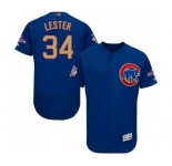 Men's Majestic Chicago Cubs #34 Jon Lester Authentic Royal Blue 2017 Gold Champion Flex Base MLB Jersey