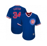 Men's Majestic Chicago Cubs #34 Jon Lester Replica Royal Blue Cooperstown Cool Base MLB Jersey