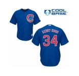 Men's Majestic Chicago Cubs #34 Kerry Wood Replica Royal Blue Alternate Cool Base MLB Jersey