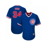 Men's Majestic Chicago Cubs #34 Kerry Wood Replica Royal Blue Cooperstown Cool Base MLB Jersey
