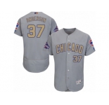 Men's Majestic Chicago Cubs #37 Brett Anderson Gray 2017 Gold Champion Flexbase Authentic Collection MLB Jersey
