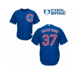 Men's Majestic Chicago Cubs #37 Travis Wood Authentic Royal Blue Alternate Cool Base MLB Jersey