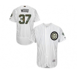 Men's Majestic Chicago Cubs #37 Travis Wood Authentic White 2016 Memorial Day Fashion Flex Base MLB Jersey