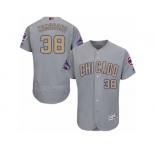 Men's Majestic Chicago Cubs #38 Carlos Zambrano Authentic Gray 2017 Gold Champion Flex Base MLB Jersey