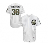 Men's Majestic Chicago Cubs #38 Carlos Zambrano Authentic White 2016 Memorial Day Fashion Flex Base MLB Jersey