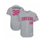 Men's Majestic Chicago Cubs #38 Carlos Zambrano Grey Mother's Day Flexbase Authentic Collection MLB Jersey