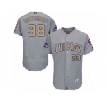 Men's Majestic Chicago Cubs #38 Mike Montgomery Gray 2017 Gold Champion Flexbase Authentic Collection MLB Jerse