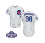 Men's Majestic Chicago Cubs #38 Mike Montgomery White Home 2016 World Series Champions Flexbase Authentic Collection MLB Jersey