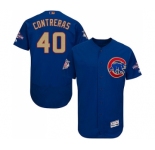 Men's Majestic Chicago Cubs #40 Willson Contreras Royal Blue 2017 Gold Champion Flexbase Authentic Collection MLB Jersey