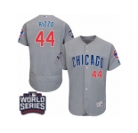 Men's Majestic Chicago Cubs #44 Anthony Rizzo Grey 2016 World Series Bound Flexbase Authentic Collection MLB Jersey