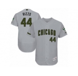 Men's Majestic Chicago Cubs #44 Anthony Rizzo Grey Memorial Day Authentic Collection Flex Base MLB Jersey