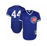 Men's Majestic Chicago Cubs #44 Anthony Rizzo Replica Royal Blue Throwback MLB Jersey