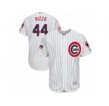 Men's Majestic Chicago Cubs #44 Anthony Rizzo White Stars & Stripes Authentic Collection Flex Base MLB Jersey