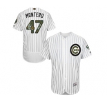 Men's Majestic Chicago Cubs #47 Miguel Montero Authentic White 2016 Memorial Day Fashion Flex Base MLB Jersey